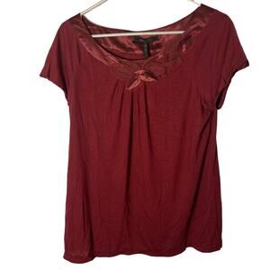 NEW $158 Bcbgmaxazria wine red silk blouse perfect for party or holiday sz M